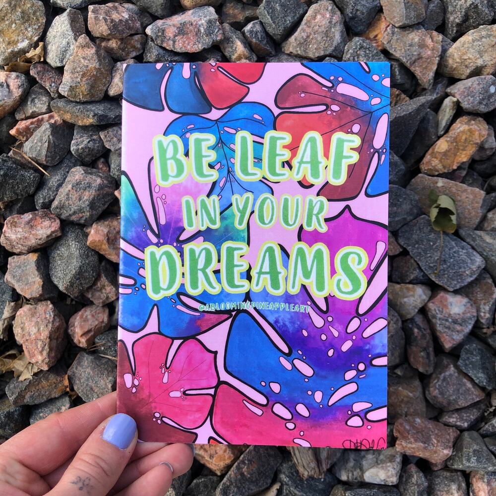 Rainbow Monstera Postcard: Be Leaf In Your Dreams, Plant Lady Gift